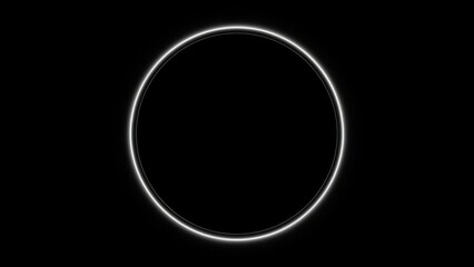 Hypnotic White Glowing Circle with Internal Particle Effect