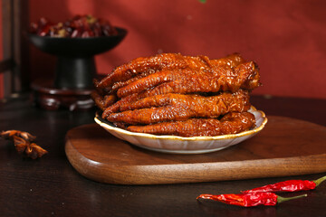 Marinated Chicken Feet Asian Delicacy Snack Food Traditional Cuisine Glazed Poultry Dish
