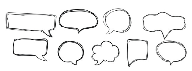 speech bubble frame scribble fast hand drawing pent
