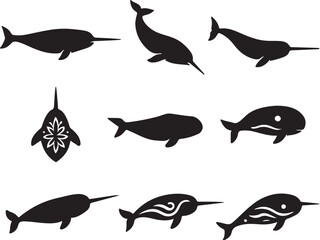 narwhal_silhouette_bundle.eps © Hue
