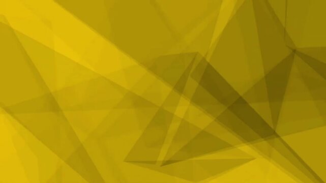 Bright yellow low poly background motion seamless loop geometric polygonal surface abstract technology