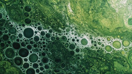 water drops on green background