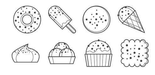 sweet dessert icon vector 