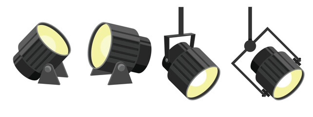 Set of spotlight vector illustration