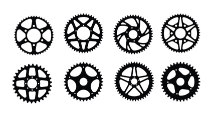  sprocket wheel vector bicycle parts silhouette vector