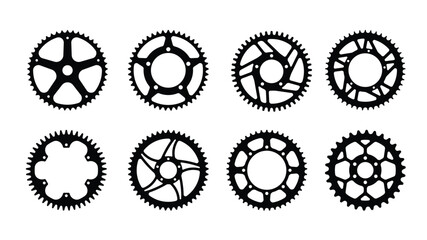 sprocket wheel vector bicycle parts silhouette vector