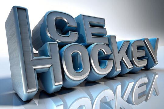 3d render of ICE HOCKEY text .