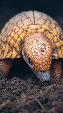 This is a western box turtle digging into the ground.