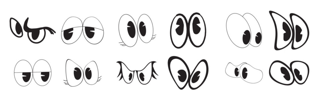 The eye cartoon vintage Bundle set vector image.