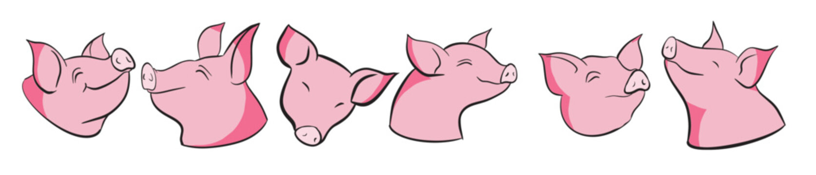 The Pig cartoon style for food or animal concept