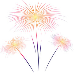Colorful Firework Burst Elements ,Vector Festival Clipart Set