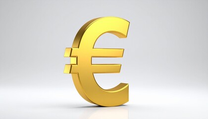 Obraz premium Golden Euro Symbol on White Background Represents Financial Success and Economic Stability.