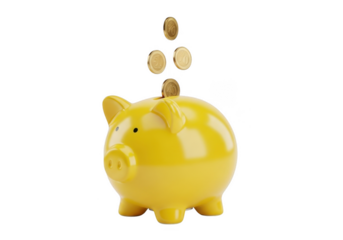 Piggy Bank with Falling Coins, Finance, Saving, Investment, Money, Economy, Wealth, Success