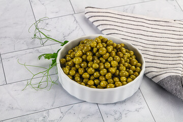 Cannes Fresh green peas in the bowl