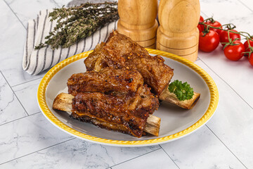Baked beef ribs with marinade