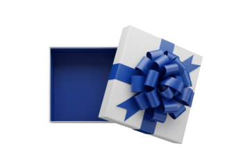 blue gift box with ribbon