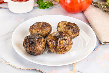 Baked potato barbecue with skin