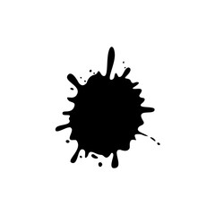 Black ink blots spot. Paint ink splatter vector illustration