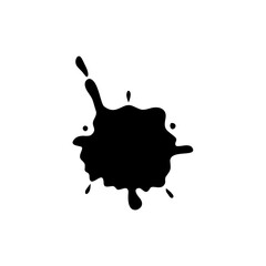 Black ink blots spot. Paint ink splatter vector illustration
