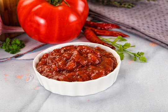 Salsa dip with chili and tomato - Powered by Adobe