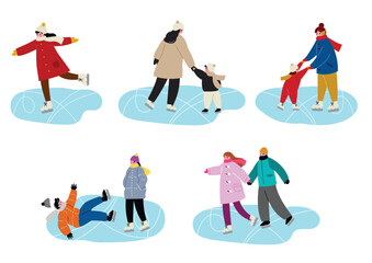 アイススケートを楽しむ人々