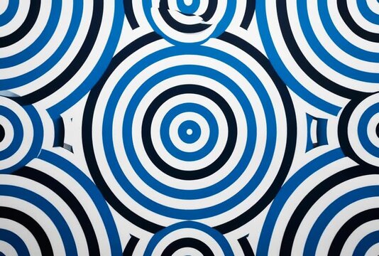 Dynamic Seamless Geometric Pattern Animation: Interlocking Blue and Dark Circles for a Modern