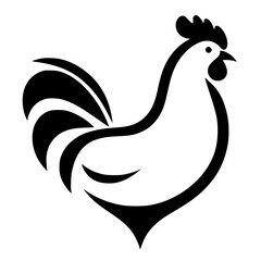Chicken logo silhouette vector design