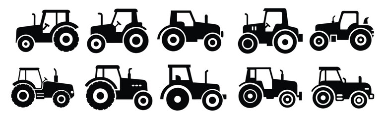 Trucktor Vector Silhouette Set | High-Quality Farming & Agriculture Graphics