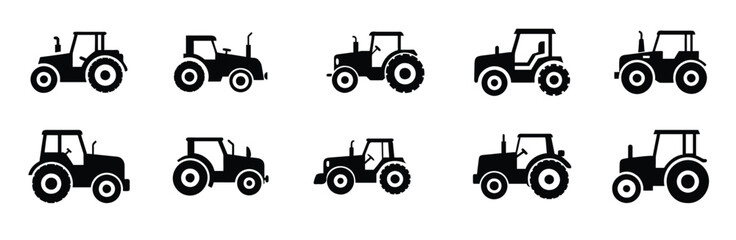 Trucktor Vector Silhouette Set | High-Quality Farming & Agriculture Graphics