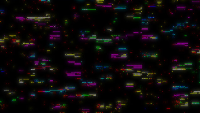 Neon Glitch Data Matrix Background &ndash; Futuristic Cyber Digital Noise Pattern Tech Wallpaper. Perfect for Technology visuals, sci-fi interfaces, coding wallpapers, cybersecurity concepts.