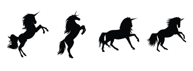 unicorn black silhouette collection