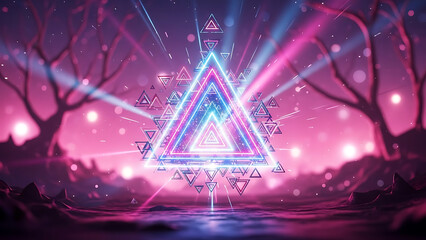 Neon Geometric Light Waves – Futuristic Digital Background, Electric Triangle Neon Shapes ,  Glowing Abstract Design

Cyber Energy Light Line – Modern Tech Background lue and Pink Neon Geometry – Dyn