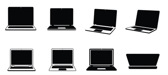 various laptops and tablets in different positions