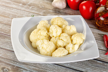 Vegan cuisine Steamed cauliflower cabbage