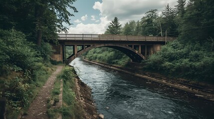 Obraz premium old bridge over the river