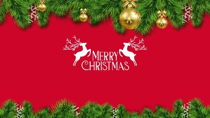 Christmas and New Year Festive Background with Santa Claus and Decorations