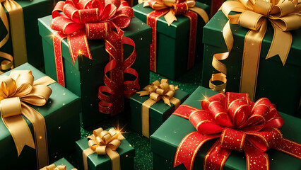 Elegant Luxury Gift Boxes with Golden Ribbons – Festive Celebration, Premium Wrapped Presents – Sparkling Holiday Gift Collection

Golden Ribbon Gift Packaging – Glamorous Festive Surprise