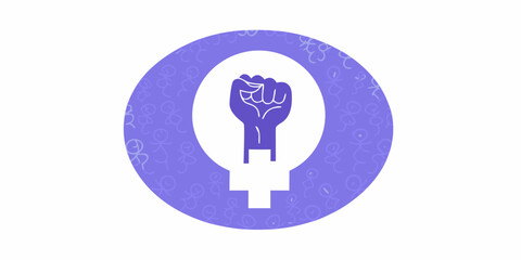 Feminist symbol with raised fist illustrating women s empowerment and gender equality