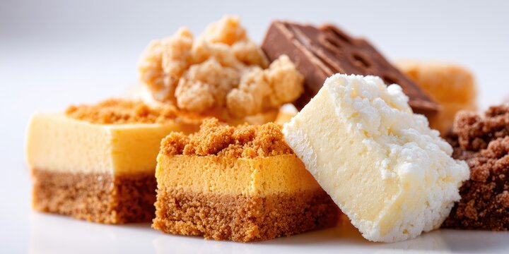 Delicious dessert platter featuring assorted cheesecakes and chocolates elegant display gourmet treats sweet indulgence close-up view