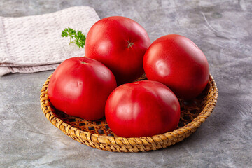 Raw ripe red juicy tomato