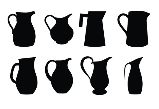 water jug silhouette vector pitcher isolated on white