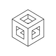 3d cube of cubes isolated