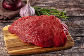 Raw red beef meat fillet