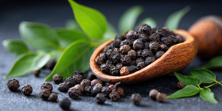 Harvesting black peppercorns exploring the essence of herb cultivation in verdant spice gardens close-up imagery of freshly gathered pepper
