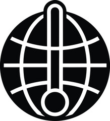 Global temperature chart icon with color spectrum and data visualization elements