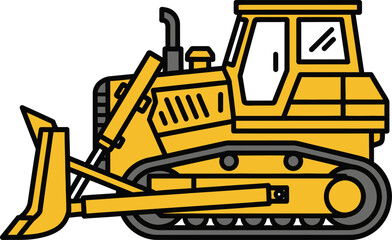 Bulldozer flat design vector illustration © rabbivay