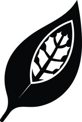 Green leaf with earth icon representing environmental protection and nature