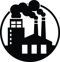 Greenhouse gas emission icon representing climate change and environmental impact