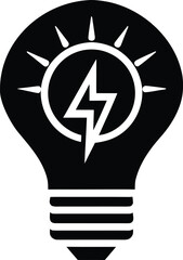 Green energy light bulb icon representing renewable power and sustainability