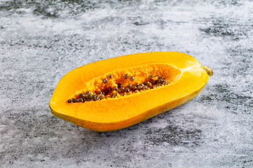 Ripe sweet papaya fruit slice